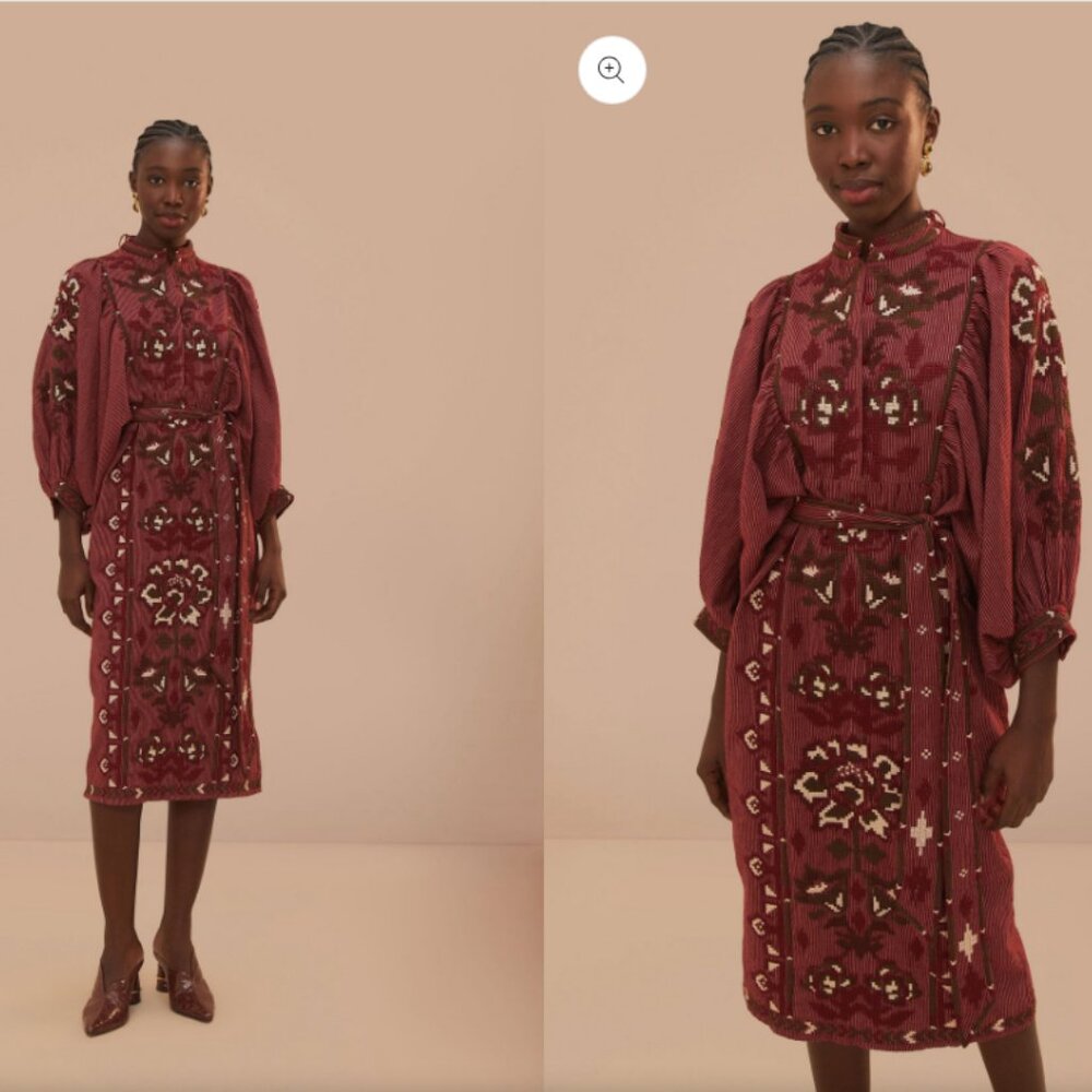 Farmrio toucan midi dress